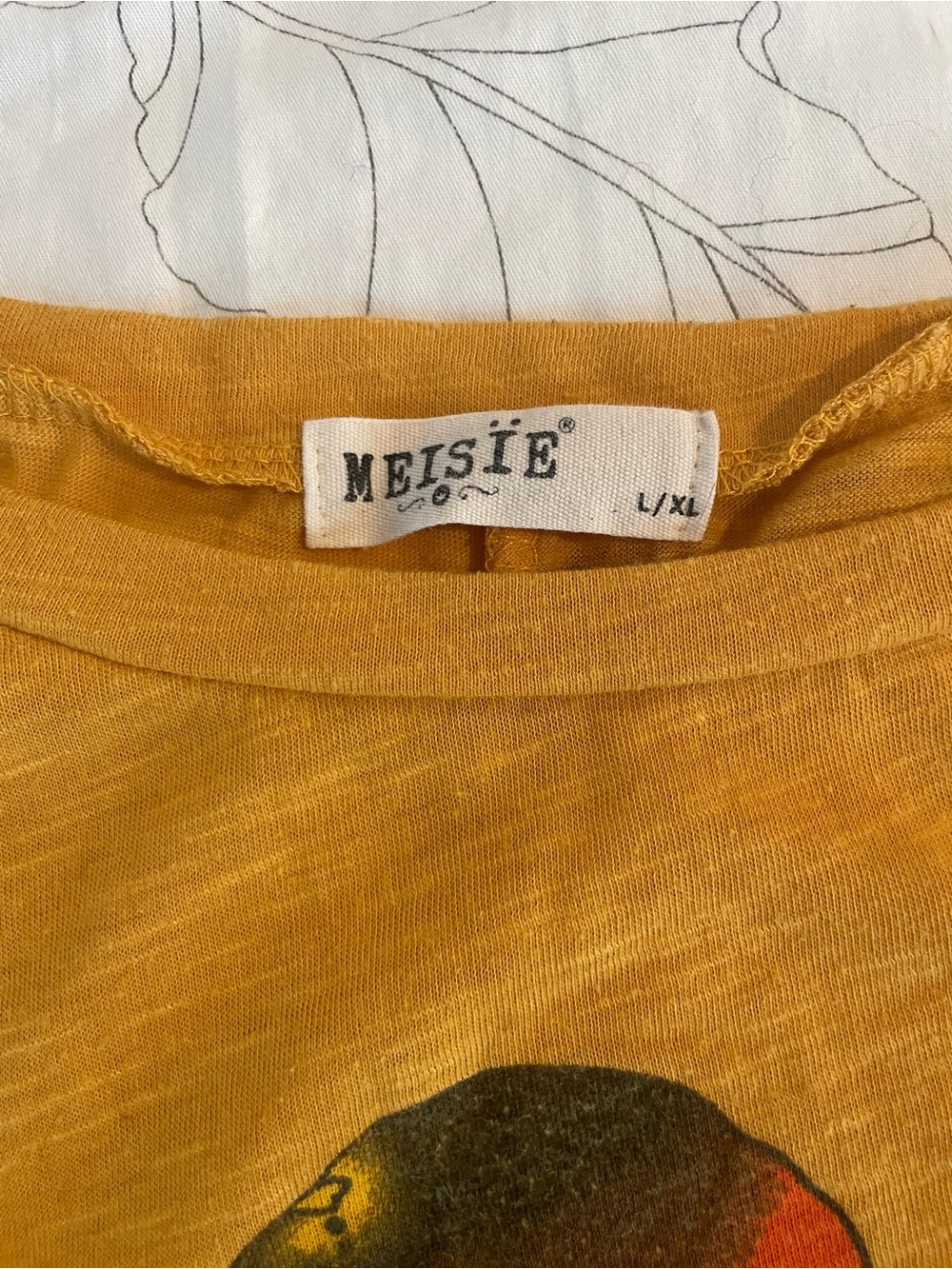 ANTHROPOLOGIE | MEISIE Vintage Y2K Tribal Bird Novelty Print T-Shirt L/XL - Picture 4 of 5